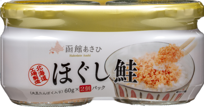 函館あさひ ほぐし鮭（大豆たんぱく入り）60g×2 | 函館あさひ | 商品情報 | 株式会社合食